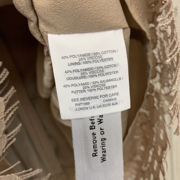 J. Crew Beige Lace Peplum Sleeveless Top 00 NWT - Picture 5 of 6